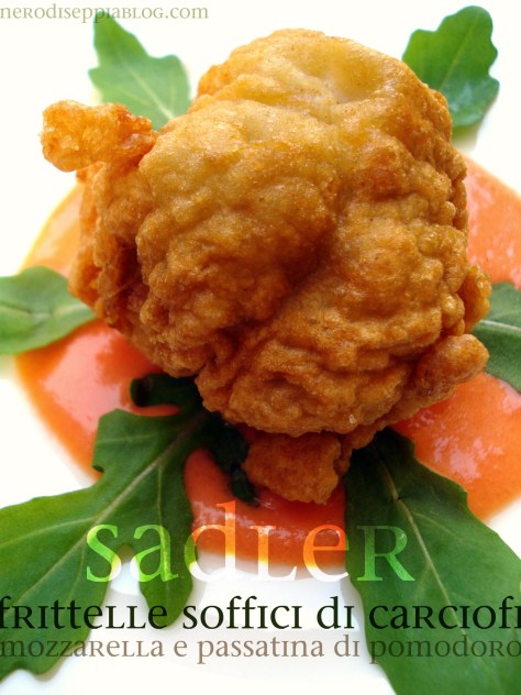 Frittelle soffici ai carciofi e mozzarella di bufala